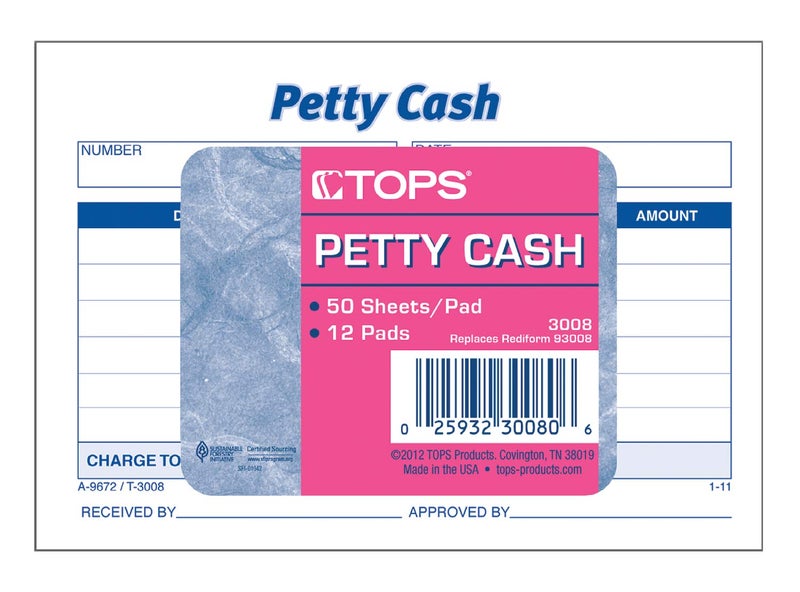 TOPS 3008 Received of Petty Cash Slips, 3 1/2 x 5, 50 per Pad (Pack of 12 Pads) - Image 2